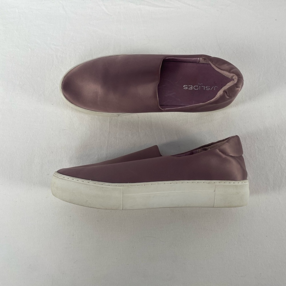 J/Slides NYC Satin Slip On Platform Sneaker in Pink Size 9